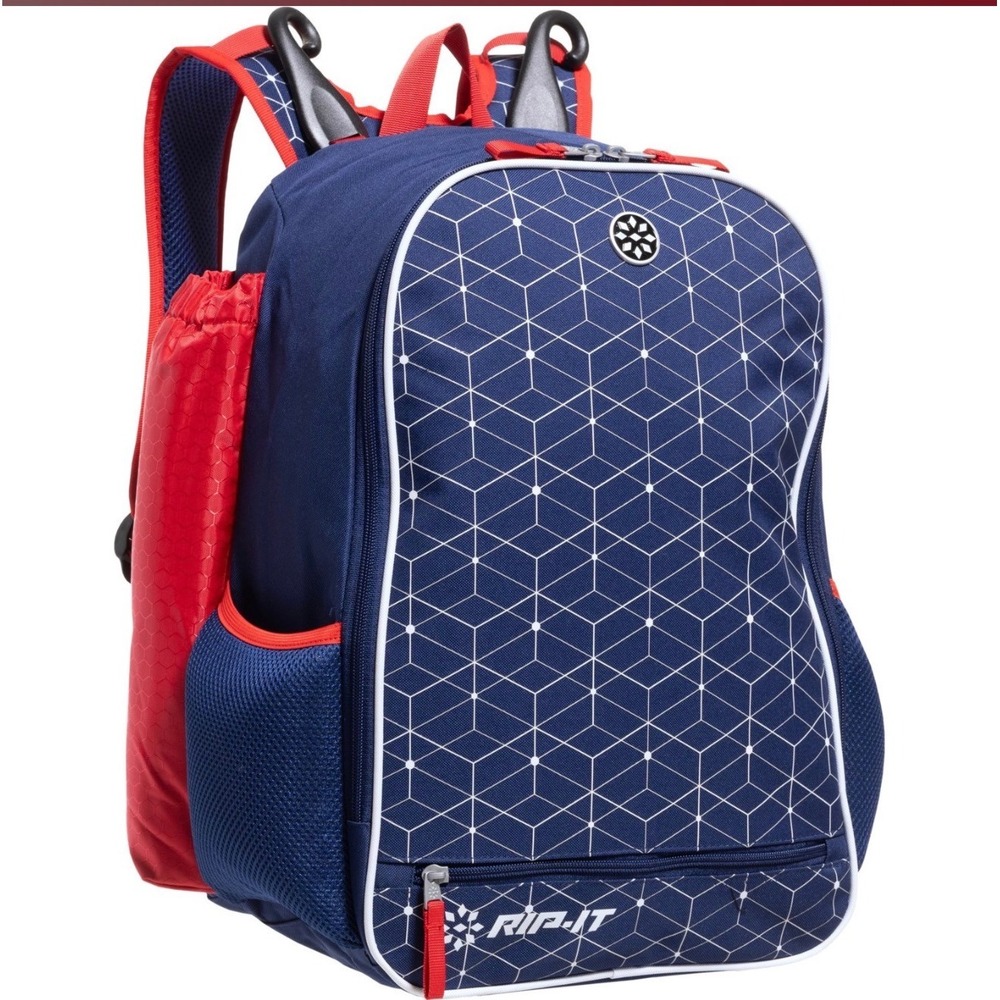 RIP-IT Classic Backpack 2 Softball Girls OS Navy Blue‎ Red Geometric Diamond